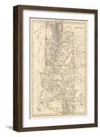 Map of Utah and Arizona Territories, 1870s-null-Framed Giclee Print