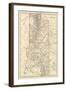 Map of Utah and Arizona Territories, 1870s-null-Framed Giclee Print