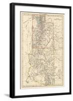 Map of Utah and Arizona Territories, 1870s-null-Framed Giclee Print