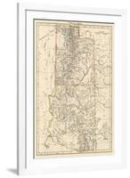 Map of Utah and Arizona Territories, 1870s-null-Framed Giclee Print