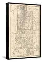Map of Utah and Arizona Territories, 1870s-null-Framed Stretched Canvas