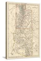 Map of Utah and Arizona Territories, 1870s-null-Stretched Canvas