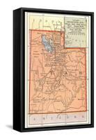 Map of Utah-null-Framed Stretched Canvas