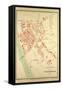 Map of Valence France-null-Framed Stretched Canvas