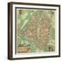 Map of Valencia, from Civitates Orbis Terrarum by Georg Braun-Joris Hoefnagel-Framed Giclee Print