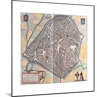 Map of Valenciennes from Civitates Orbis Terrarum-null-Mounted Giclee Print