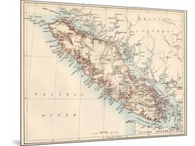 Map of Vancouver Island, British Columbia, Canada, 1870s-null-Mounted Giclee Print