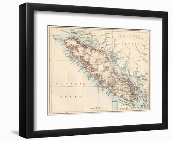 Map of Vancouver Island, British Columbia, Canada, 1870s-null-Framed Giclee Print