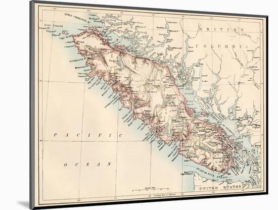 Map of Vancouver Island, British Columbia, Canada, 1870s-null-Mounted Giclee Print