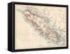 Map of Vancouver Island, British Columbia, Canada, 1870s-null-Framed Stretched Canvas