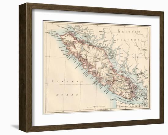 Map of Vancouver Island, British Columbia, Canada, 1870s-null-Framed Giclee Print