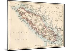 Map of Vancouver Island, British Columbia, Canada, 1870s-null-Mounted Giclee Print