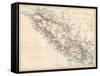 Map of Vancouver Island, British Columbia, Canada, 1870s-null-Framed Stretched Canvas