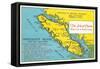 Map of Vancouver Island, British Columbia-null-Framed Stretched Canvas