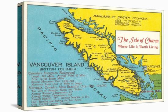 Map of Vancouver Island, British Columbia-null-Stretched Canvas