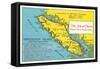 Map of Vancouver Island, British Columbia-null-Framed Stretched Canvas