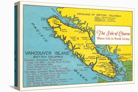 Map of Vancouver Island, British Columbia-null-Stretched Canvas