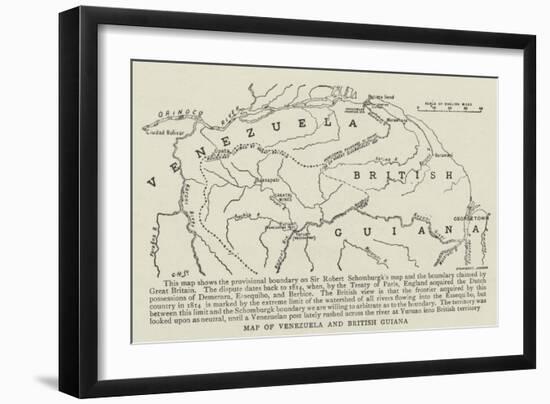 Map of Venezuela and British Guiana-null-Framed Giclee Print