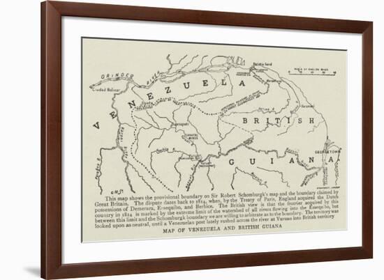 Map of Venezuela and British Guiana-null-Framed Giclee Print