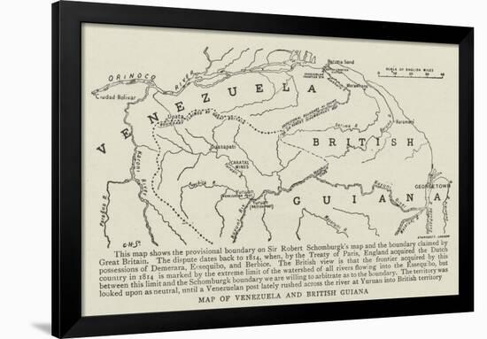 Map of Venezuela and British Guiana-null-Framed Giclee Print