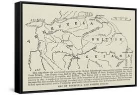 Map of Venezuela and British Guiana-null-Framed Stretched Canvas