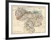 Map of Venezuela, around 1870 - Lithography 19Th Century (Map of Venezuela, 1870S - Color Lithograp-null-Framed Giclee Print