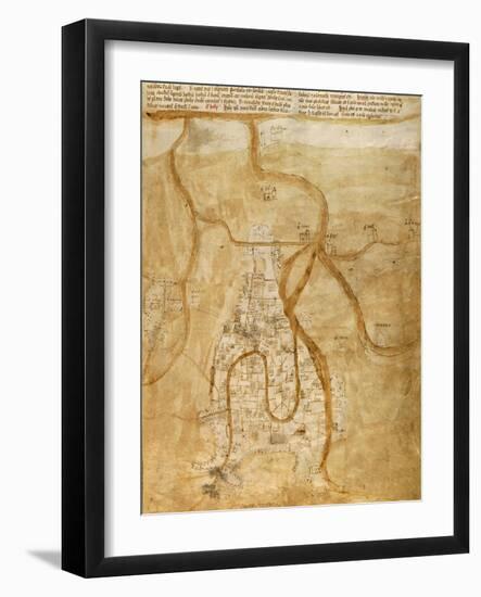 Map of Venice, 1345-null-Framed Giclee Print