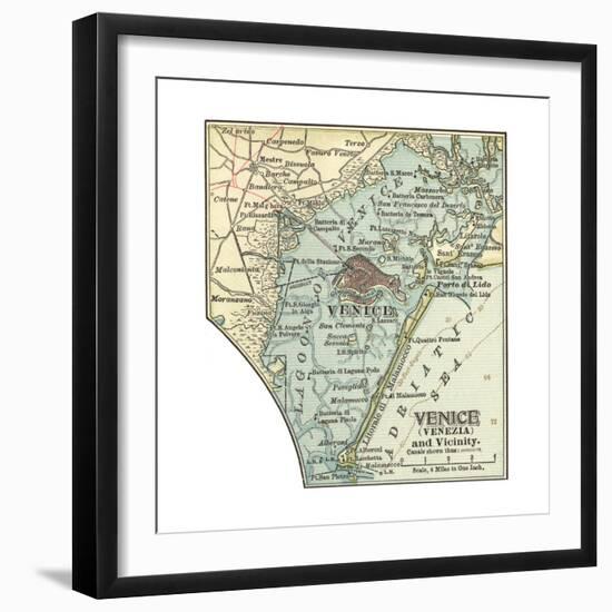 Map of Venice (C. 1900), Maps-Encyclopaedia Britannica-Framed Premium Giclee Print