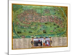 Map of Venice, from "Civitates Orbis Terrarum" by Georg Braun and Frans Hogenberg, circa 1572-Joris Hoefnagel-Stretched Canvas