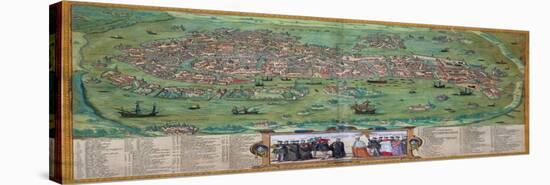 Map of Venice, from "Civitates Orbis Terrarum" by Georg Braun and Frans Hogenberg, circa 1572-Joris Hoefnagel-Stretched Canvas