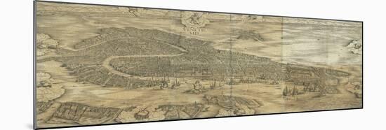 Map of Venice in 1500-Jacopo De Barbari-Mounted Giclee Print