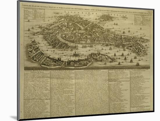 Map of Venice, Published by H. Chatelain in Amsterdam, 1728-French School-Mounted Giclee Print