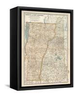 Map of Vermont and New Hampshire, United States-Encyclopaedia Britannica-Framed Stretched Canvas