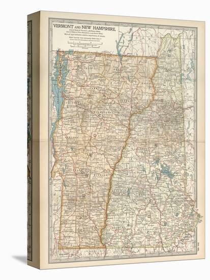 Map of Vermont and New Hampshire, United States-Encyclopaedia Britannica-Stretched Canvas