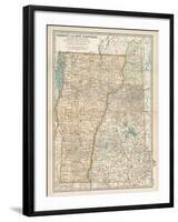 Map of Vermont and New Hampshire, United States-Encyclopaedia Britannica-Framed Art Print