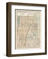 Map of Vermont and New Hampshire, United States-Encyclopaedia Britannica-Framed Art Print