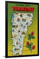 Map of Vermont-null-Framed Art Print