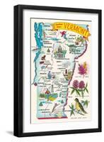 Map of Vermont-null-Framed Art Print