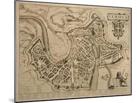 Map of Verona, from 'Les Villes De Venetie', 1704, Published by Pierre Mortier in Amsterdam-Pierre Mortier-Mounted Giclee Print