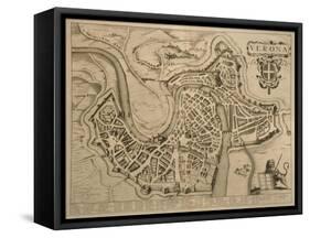 Map of Verona, from 'Les Villes De Venetie', 1704, Published by Pierre Mortier in Amsterdam-Pierre Mortier-Framed Stretched Canvas