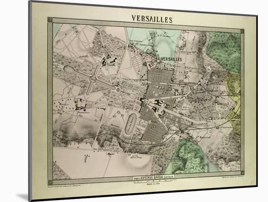Map of Versailles, France-null-Mounted Giclee Print