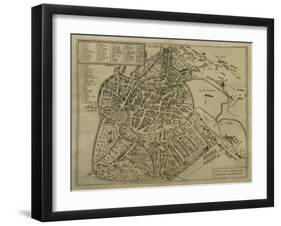 Map of Vicenza, Illustration from 'Civitates Orbis Terrarum', C.1580-Georg Braun-Framed Giclee Print