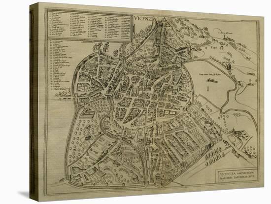 Map of Vicenza, Illustration from 'Civitates Orbis Terrarum', C.1580-Georg Braun-Stretched Canvas