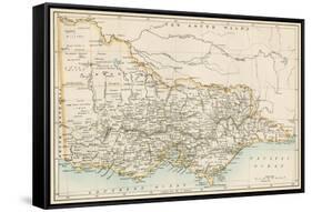 Map of Victoria, Australia, 1870s-null-Framed Stretched Canvas