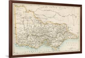 Map of Victoria, Australia, 1870s-null-Framed Giclee Print