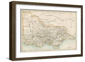 Map of Victoria, Australia, 1870s-null-Framed Giclee Print