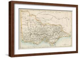 Map of Victoria, Australia, 1870s-null-Framed Giclee Print