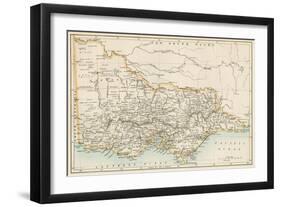 Map of Victoria, Australia, 1870s-null-Framed Giclee Print