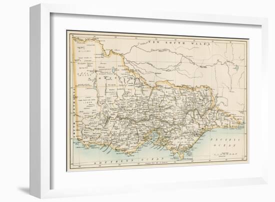 Map of Victoria, Australia, 1870s-null-Framed Giclee Print