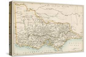 Map of Victoria, Australia, 1870s-null-Stretched Canvas